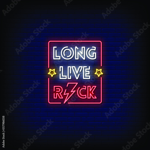 Long Live Rock Neon Signs Style Text vector