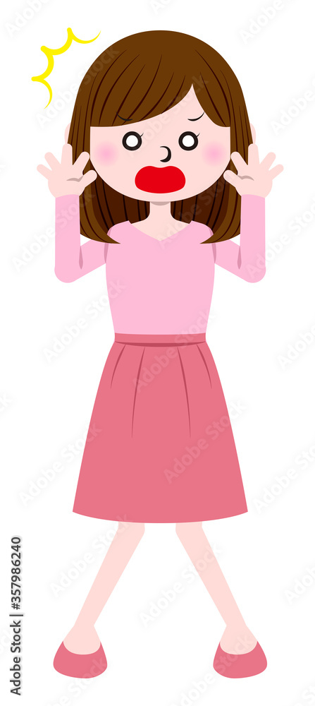 Illustration of a woman with a surprised expression Illustration of a woman with a surprised expression