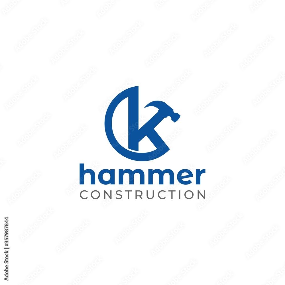 K Hammer Construction Logo Design Vector K Hammer Construction Logo Design Vector