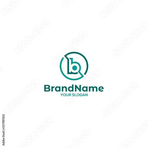 Circle b Lowercase Logo Design Vector
