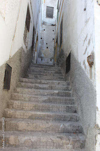 Multi-step stairways, plain bare cement