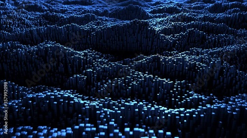 Digital ocean abstract grid background