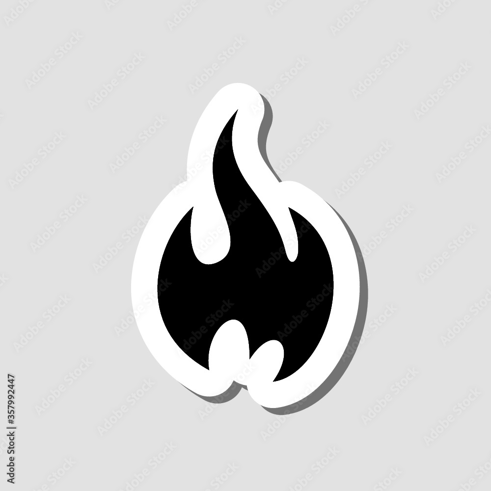 Fire flame sticker Icon Fire flame sticker Icon