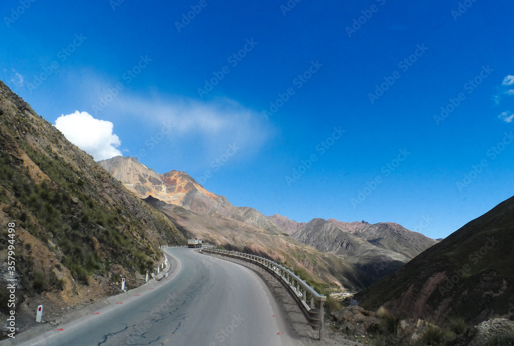 Fototapeta premium road in the mountains Ticlio Lima