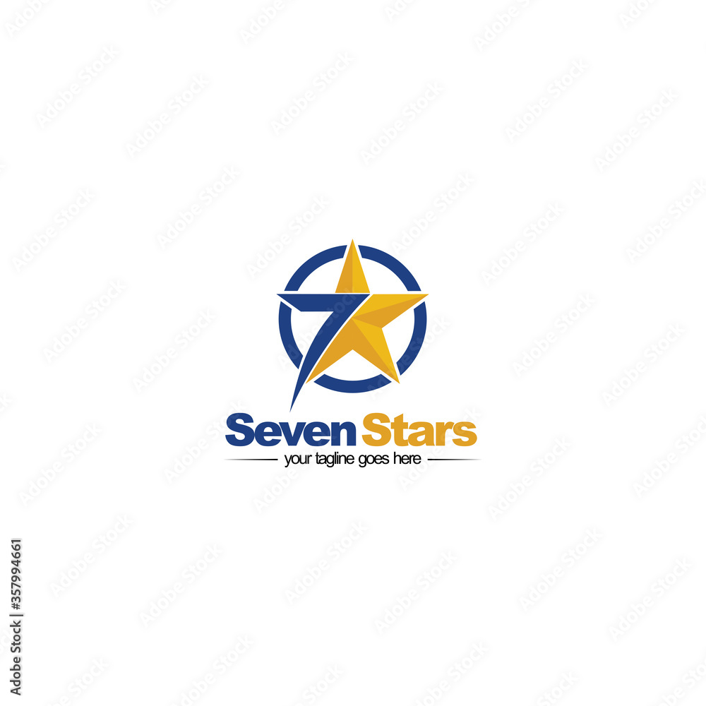 Premium Vector | Seven star logo design templates