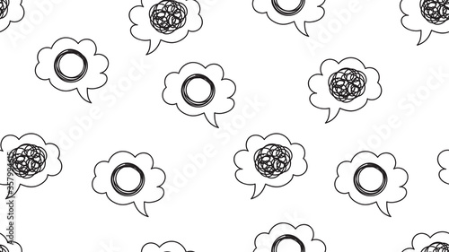 Mindmap background, psychology seamless pattern