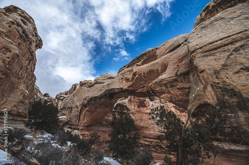 The Capitol Dome in snow at Capitol Reef National Park