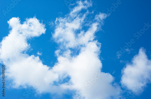  Blue sky with white clouds. Natural backgrounds and textures.