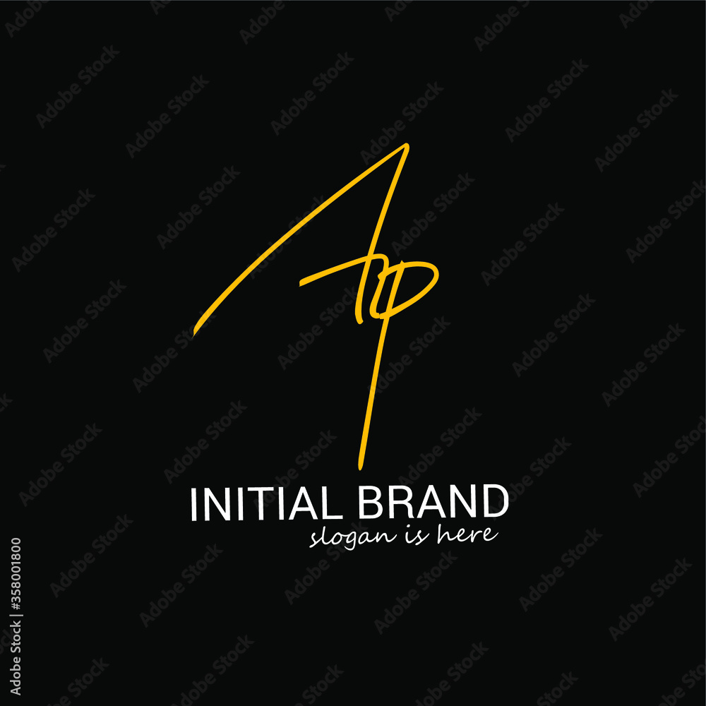Ap initial handwriting logo vector