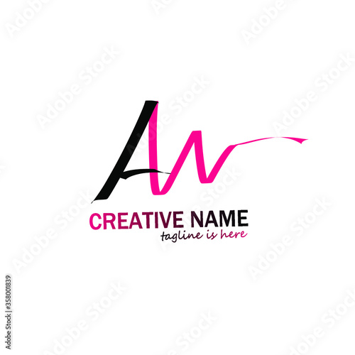 Av initial handwriting logo vector