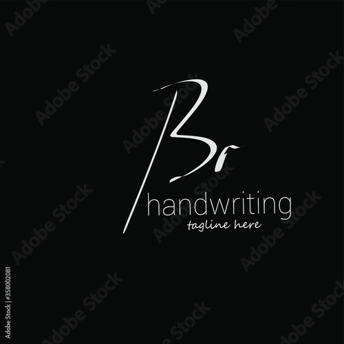 Br initial handwriting logo vector