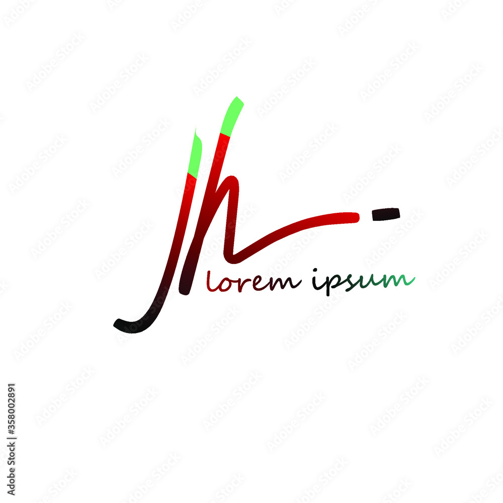 Jh initial handwriting logo vector Jh initial handwriting logo vector