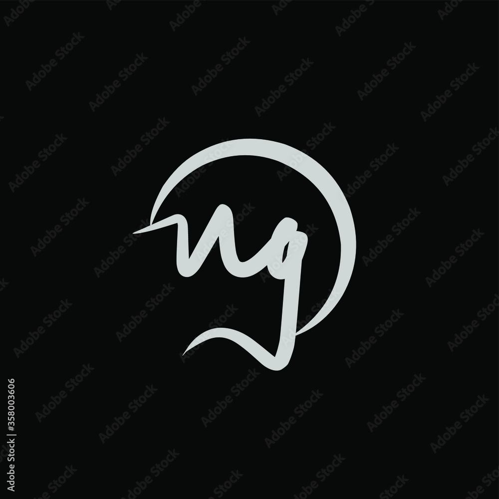 Fototapeta premium ng initial handwriting logo vector