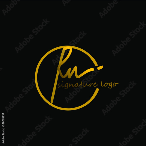 Rn initial handwriting logo vector