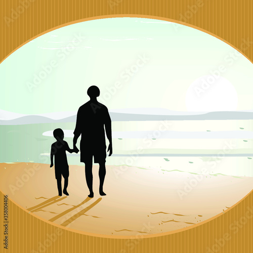 Happy Father's Day poster with silhouette