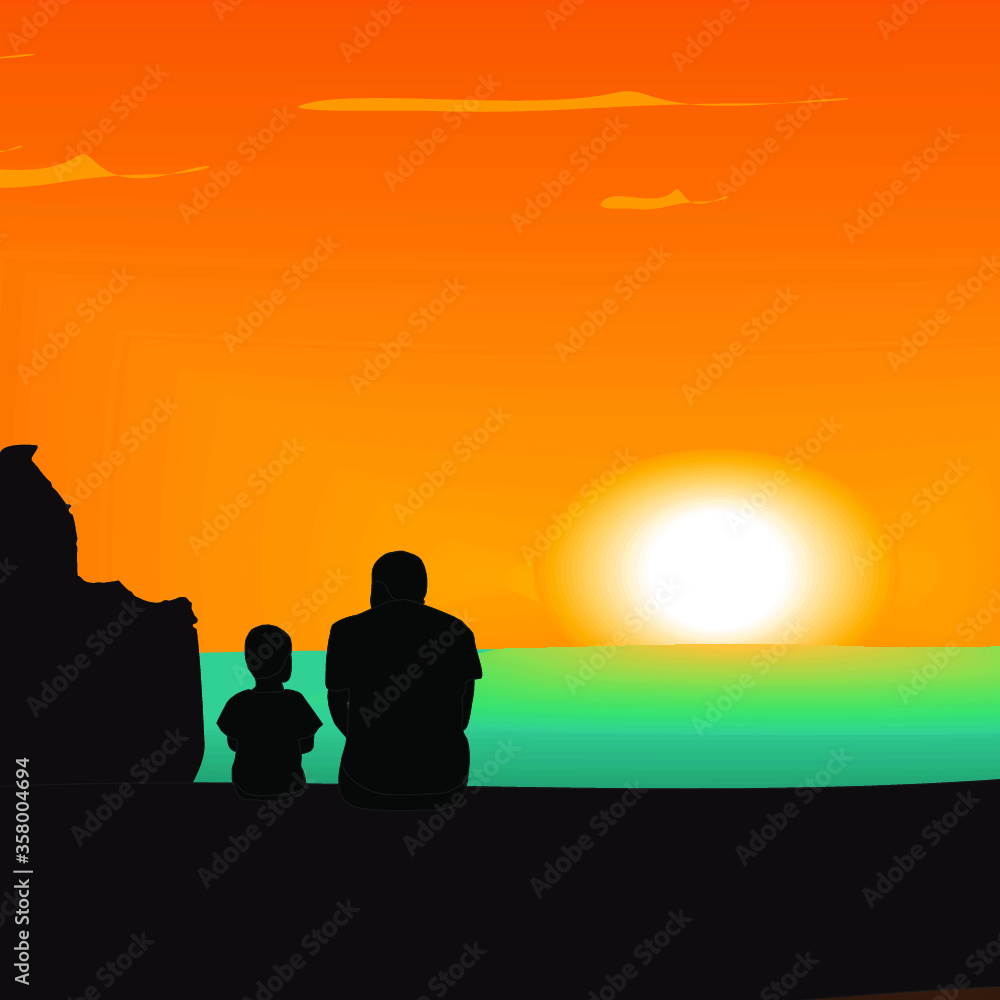 Happy Father's Day poster with silhouette