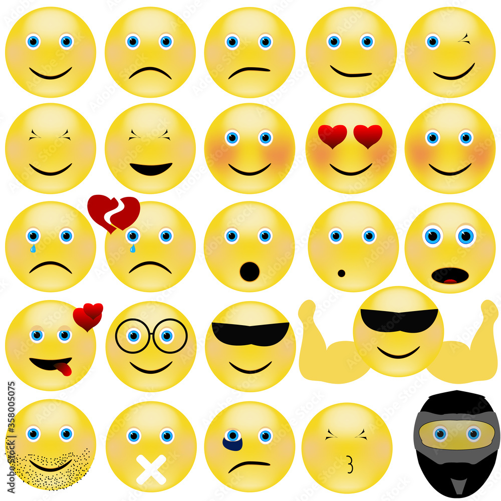 Fototapeta premium Vector eps10 emotional face icons