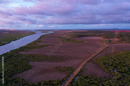 South Tree Inlet with industry in the background, Gladstone Region, Queensland photo