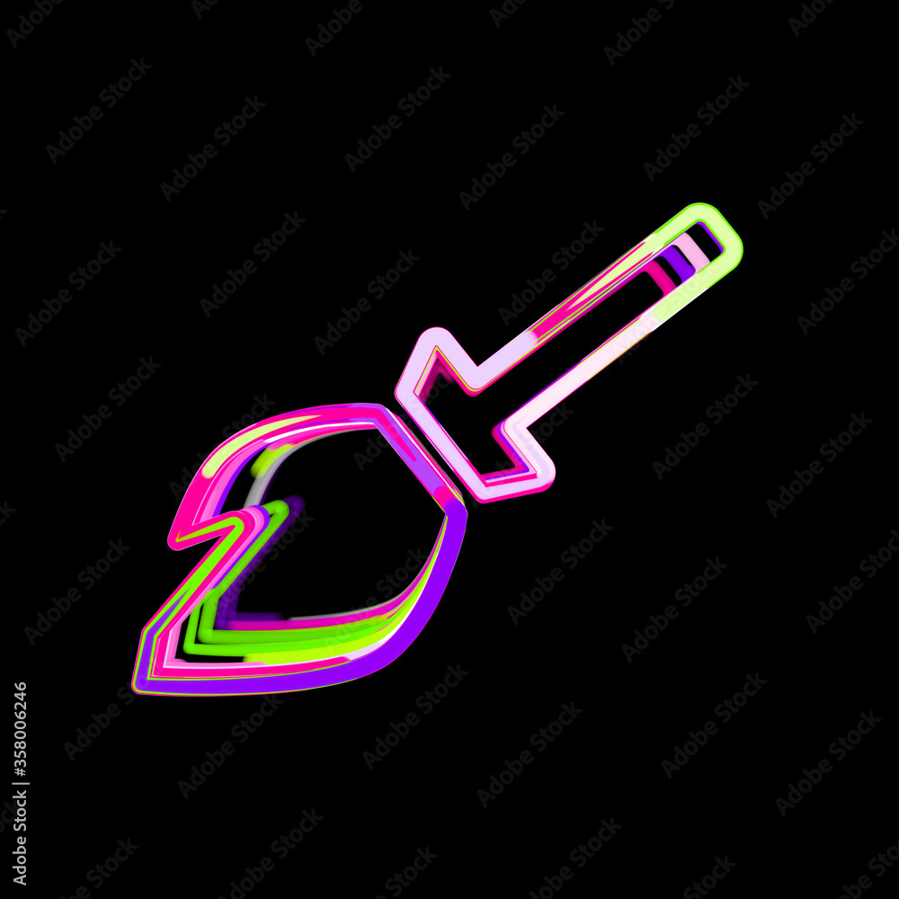 Symbol broom from multi-colored circles and stripes. UFO Green, Purple, Pink Symbol broom from multi-colored circles and stripes. UFO Green, Purple, Pink
