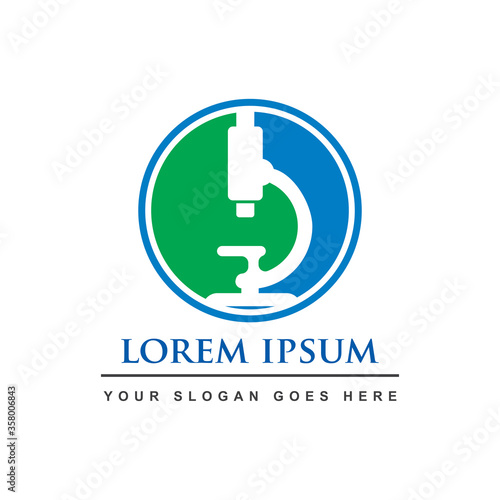 microscope logo , laboratory logo vector