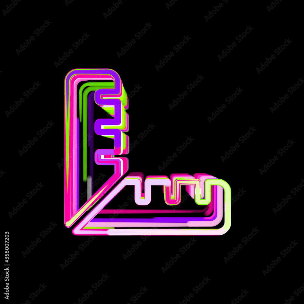Symbol ruler combined from multi-colored circles and stripes. UFO Green, Purple, Pink Symbol ruler combined from multi-colored circles and stripes. UFO Green, Purple, Pink