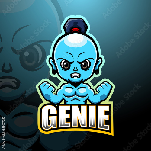 Genie mascot esport logo design