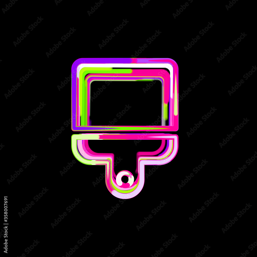 Symbol brush from multi-colored circles and stripes. UFO Green, Purple, Pink Symbol brush from multi-colored circles and stripes. UFO Green, Purple, Pink