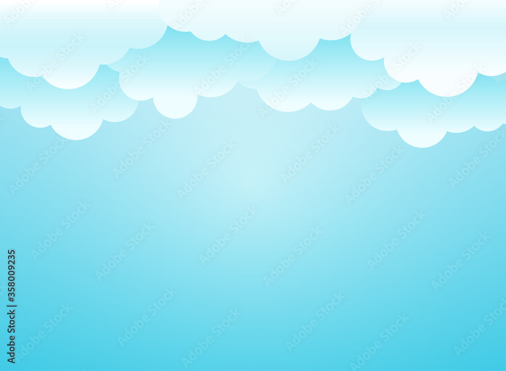 Clouds background. Vector wide horizontal illustration. Sky wallpaper