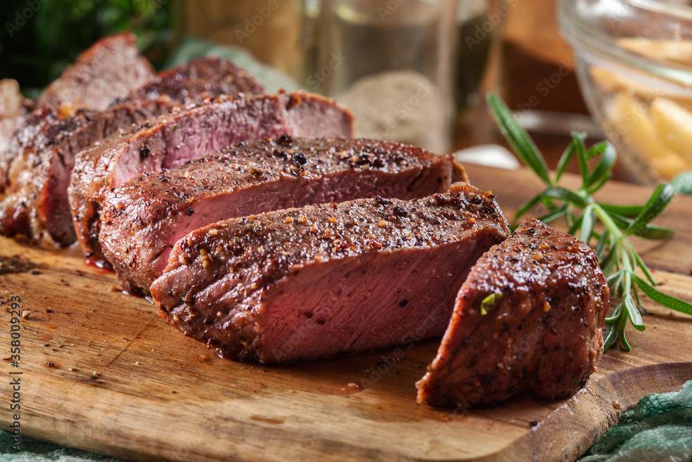 Slices of beef steak Slices of beef steak