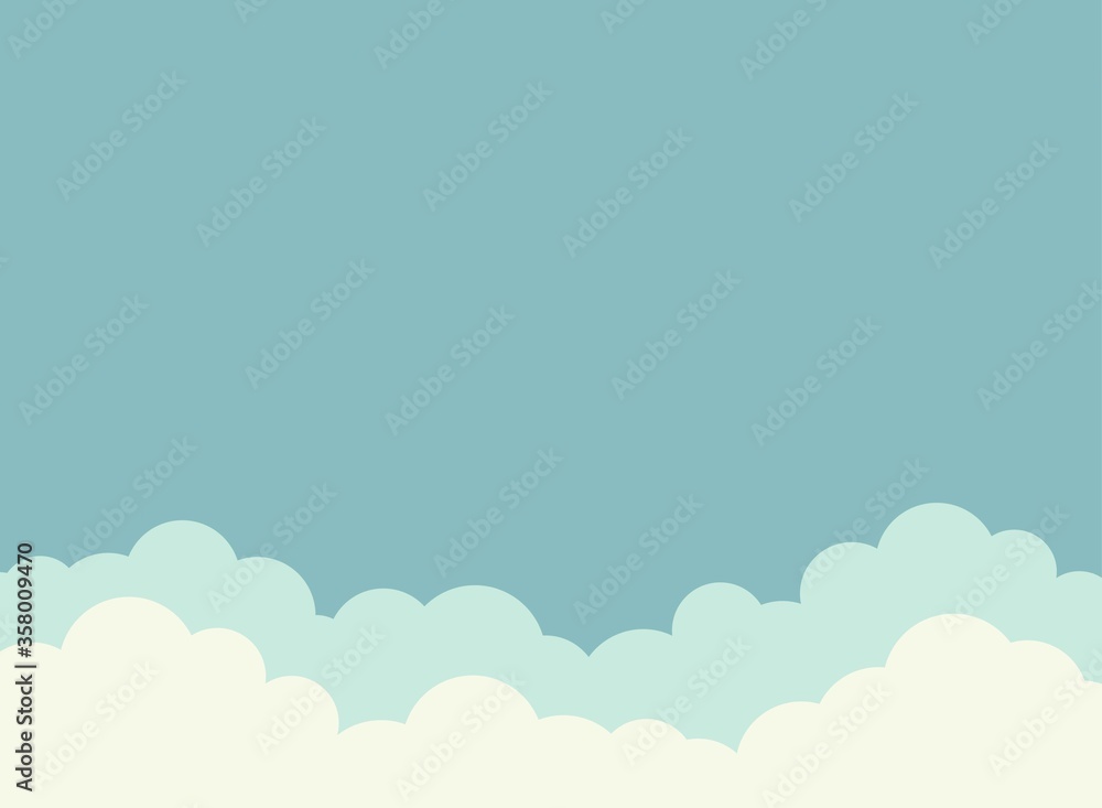 Naklejka Clouds background. Vector wide horizontal illustration. Sky wallpaper