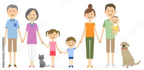 手をつなぐ仲良しファミリー