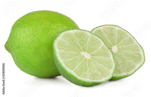 Limes isolated on white background