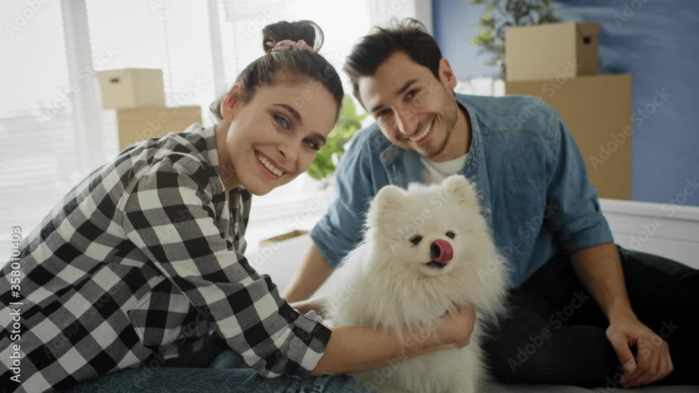 Video portrait of couple with their dog. Shot with RED helium camera in 8K Video portrait of couple with their dog. Shot with RED helium camera in 8K