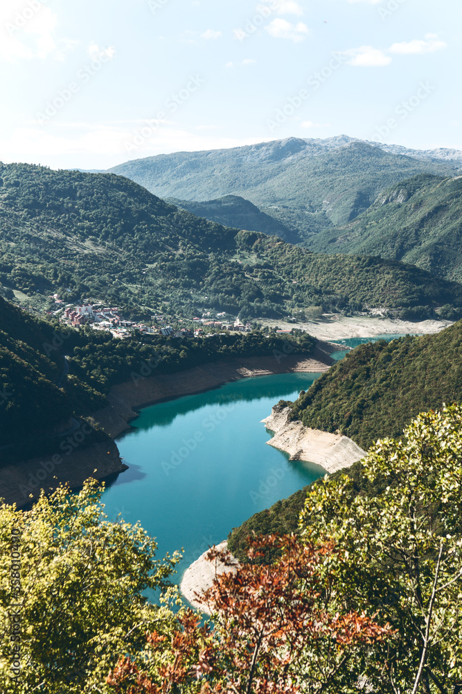 Piva reservoir in Montenegro