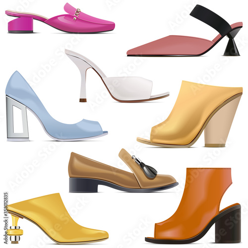 Vector Spring Female Shoes Icons