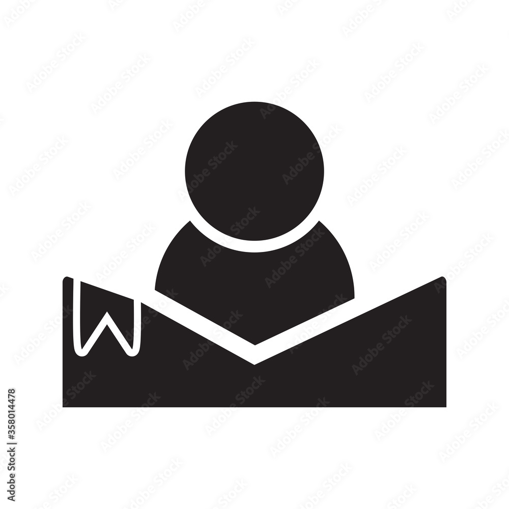 book reading icon, education icon vector book reading icon, education icon vector