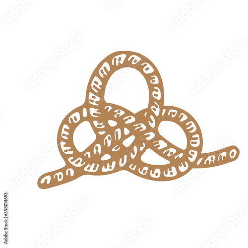 sailor knot nautical vector hand drawn illustration in engraving vintage retro style. graphic design logo and branding elements isolated on white background. clip art assets.