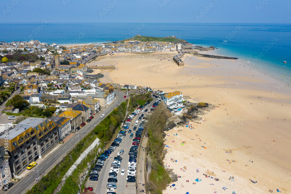 Aerial photograph of St Ives, Cornwall, England Aerial photograph of St Ives, Cornwall, England