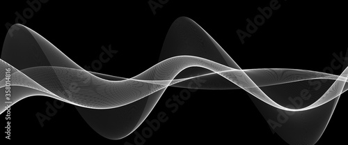  Abstract wave element for design. Digital frequency track equalizer. Stylized line art background