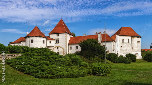 Old castle and city park in Varazdin by day, Croatia