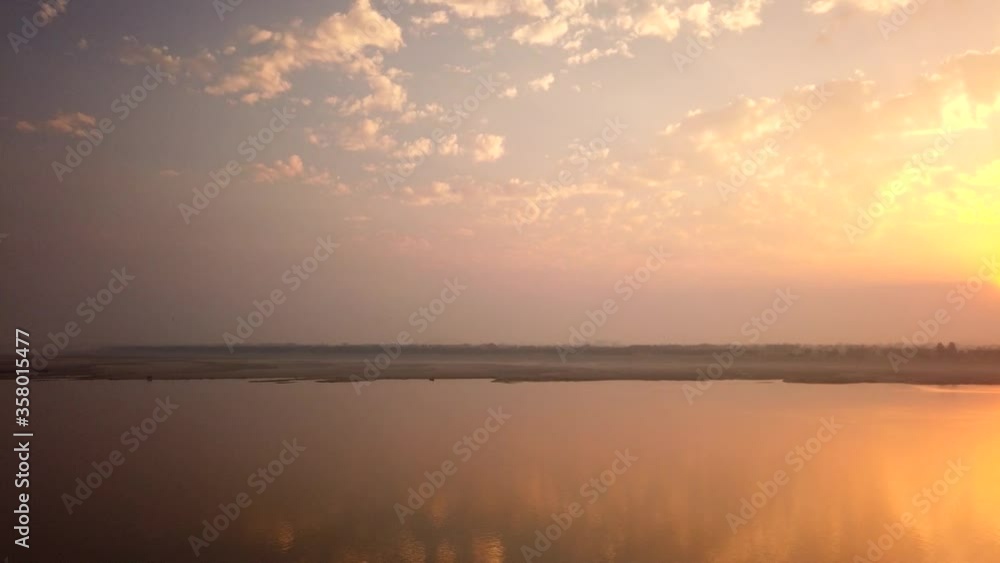 Gorgeous Tracking Timelapse of the River Ganges and Sacred Ghats at Varanasi, Benares, Banaras, Kashi, Uttar Pradesh, Lucknow, India. Gorgeous Tracking Timelapse of the River Ganges and Sacred Ghats at Varanasi, Benares, Banaras, Kashi, Uttar Pradesh, Lucknow, India.