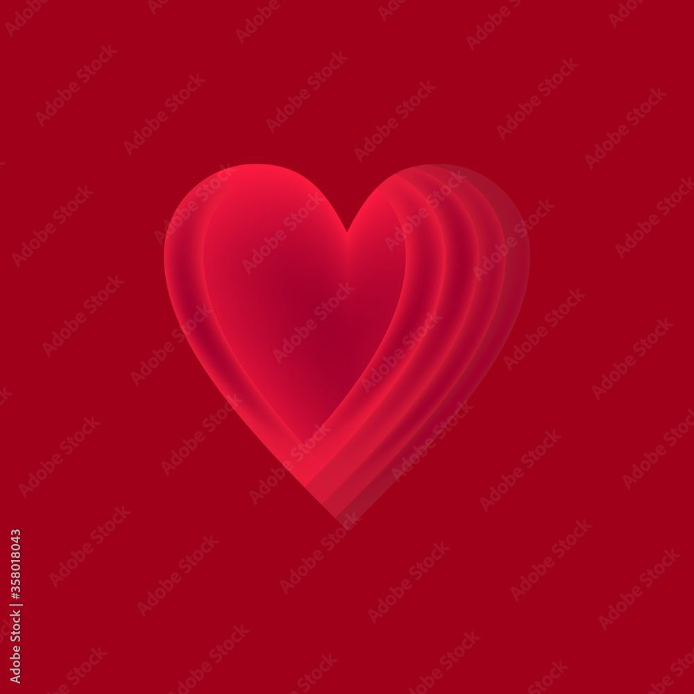 LOVE HEART RED GRADIENT COLOR LOGO ICON DESIGN VECTOR 