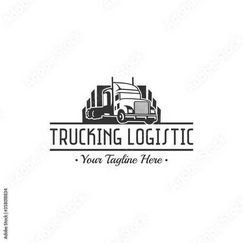 classic heavy truck logo, emblems and badges Vector illustration.
