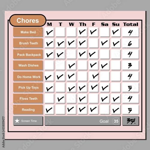 Daily chore chart