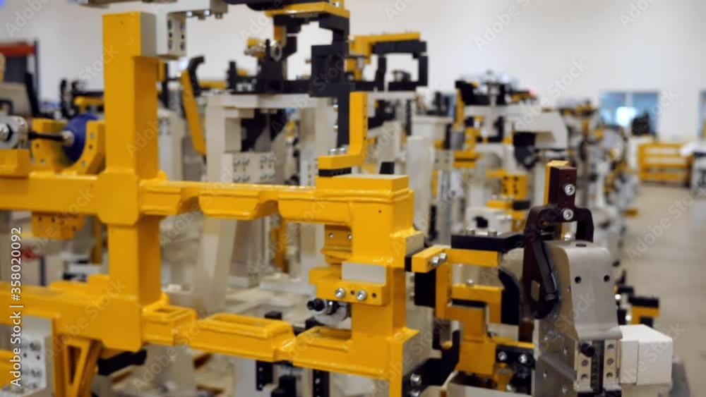 Automobile Factory Interior Slow Motion Production Line Details Automobile Factory Interior Slow Motion Production Line Details