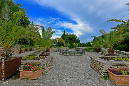 Palace in Balchik, located on the Bulgarian Black Sea coast in South Dobrudja. The official name is the Quiet Nest Palace. It was built when this territory belonged to Romania, for the needs of Queen  photo