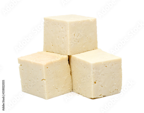 White Tofu  on the White background