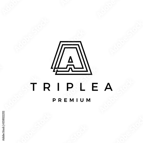 triple a letter logo vector icon illustration