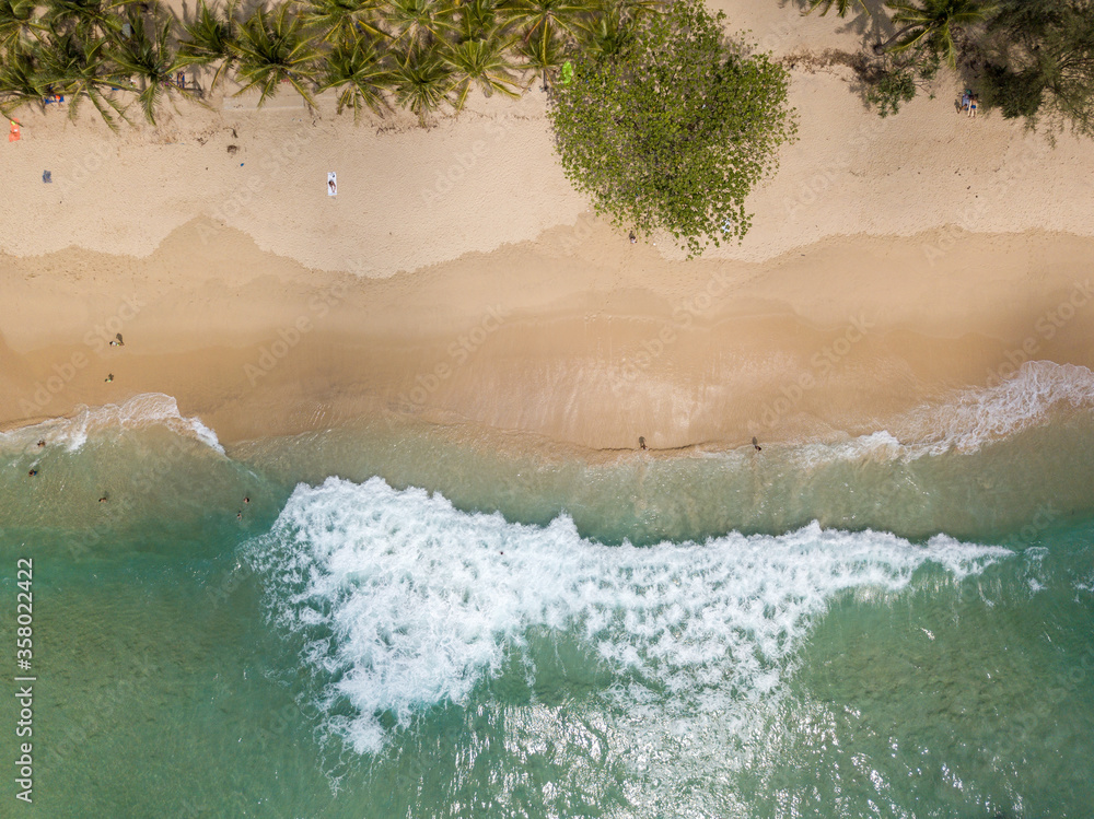 tropical beach from above