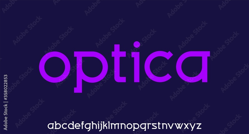 optica,modern geometric lowercase font